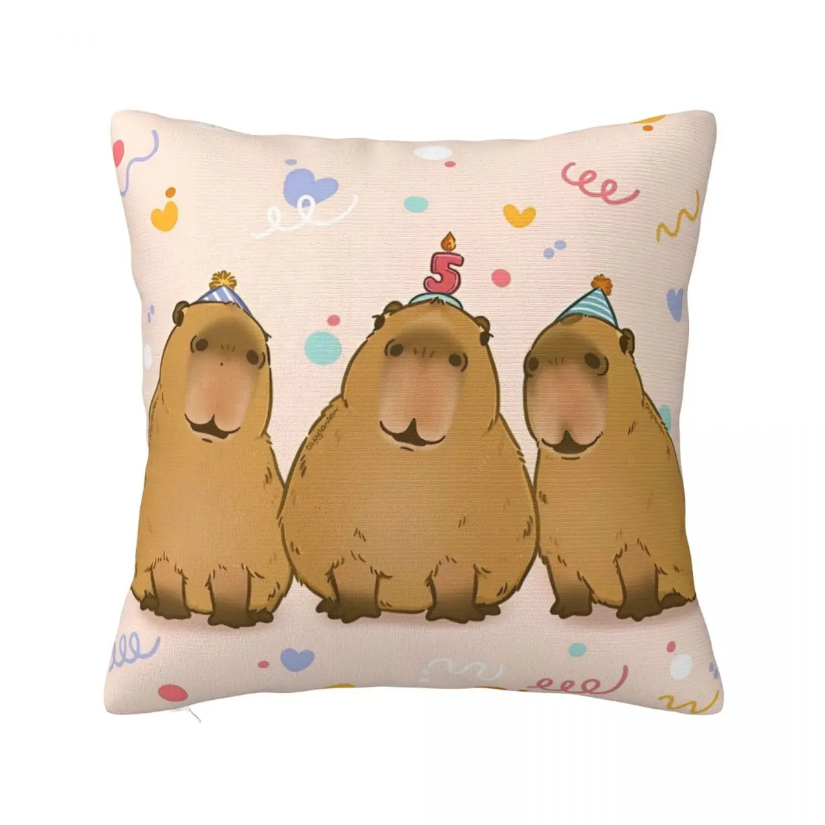 Cute Capybara Capibara Animal Pillowcase Soft Polyester Cushion Cover Decorations Pillow Case Cover Home Square 40X40cm