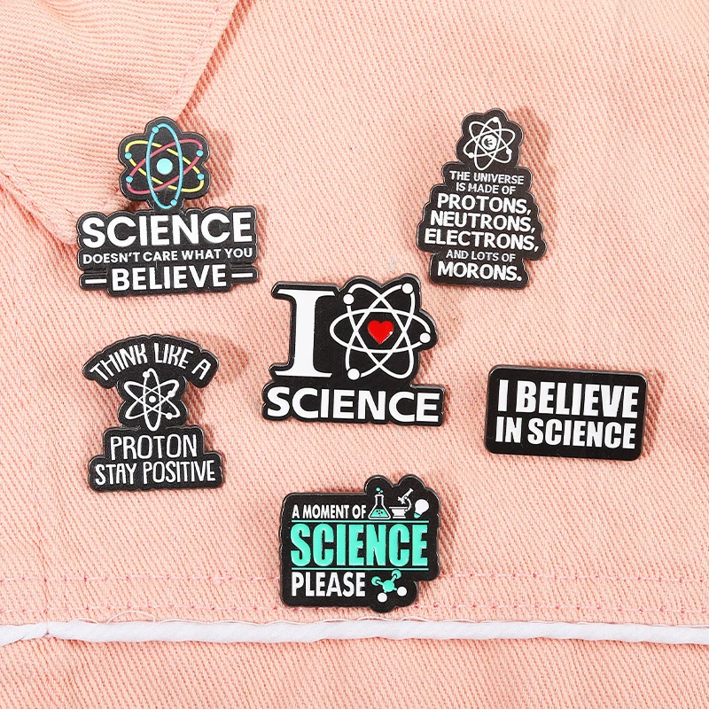 Chemische Molecuul Reageerbuis DNA Microscoop Oog Geneeskunde Fles Creatieve Badge Broche Sieraden Gift Geloof in Science Emaille Pin