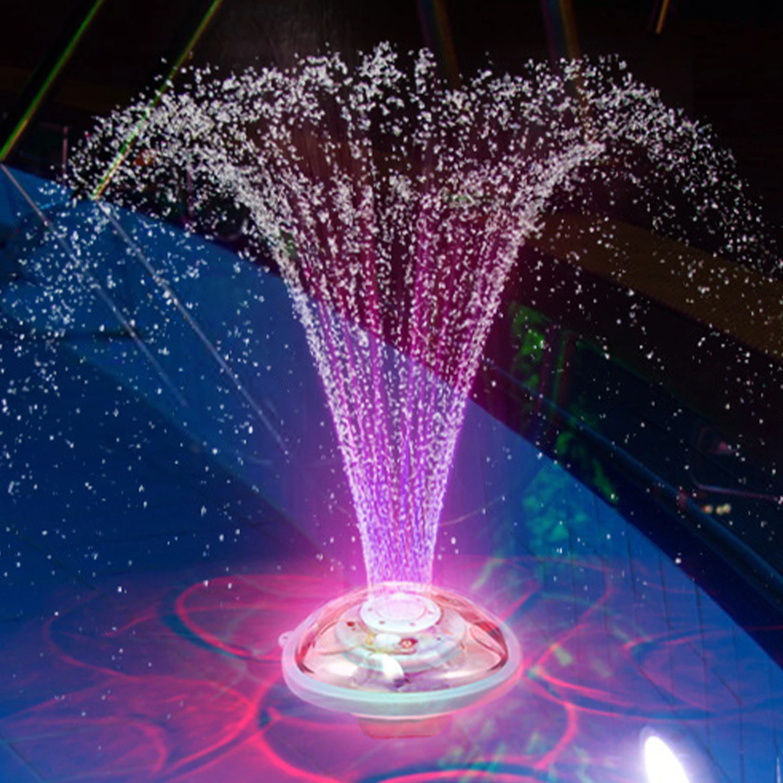 USB Rechargeable Floating Fountain Pump with 5 Light Modes and 4 Spray Modes with Remote for Inground Above Ground Pools
