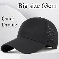 Big Size Quick Drying Baseball Caps Men's Outdoors Sport Dad Hat Summer Oversize Light Mesh Breathable Snapback Trucker Cap 65cm
