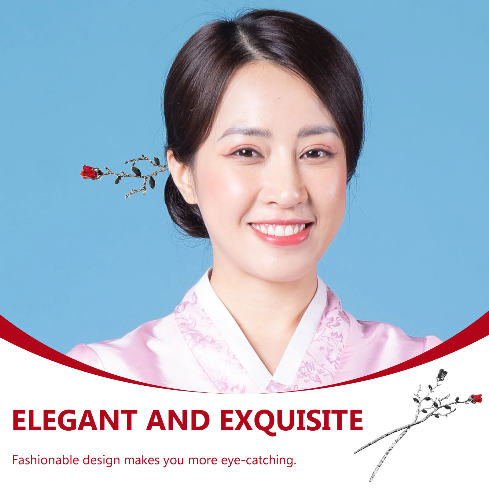 

2pcs Metal Pins For Hair Sticks Women Bun Styling Durable Women Chignon Pin Alloy Chignon Pin Hair Accessories