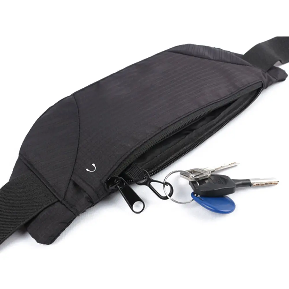 

Lightweight Waterproof Sports Waist Pack Black Adjustable Running Hiking Riding Pocket Mobile Phone Pouch for Smartphones