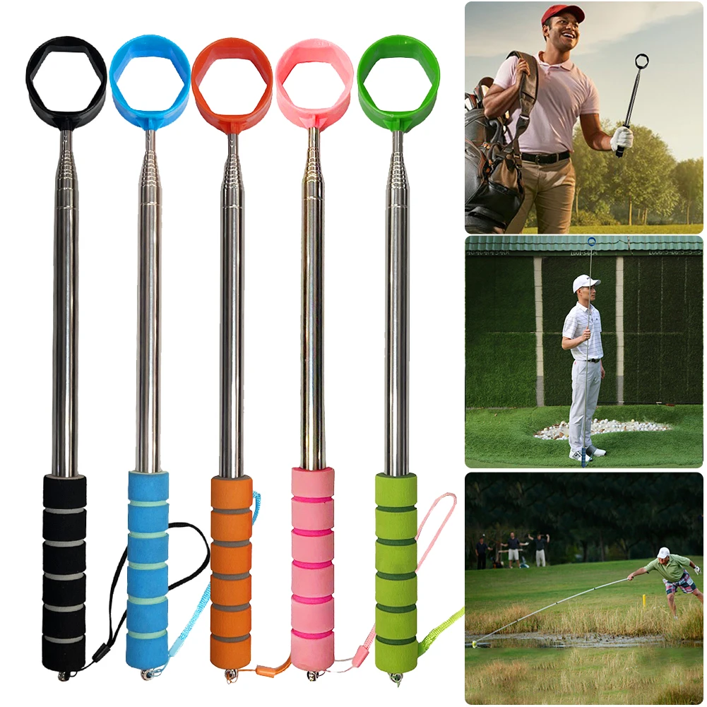 

8.86 FT Stainless Ball Retriever Tool Telescopic Golf Ball Retriever Non-Slip Handle Claw Sucker Tool Golf Accessories for Gift