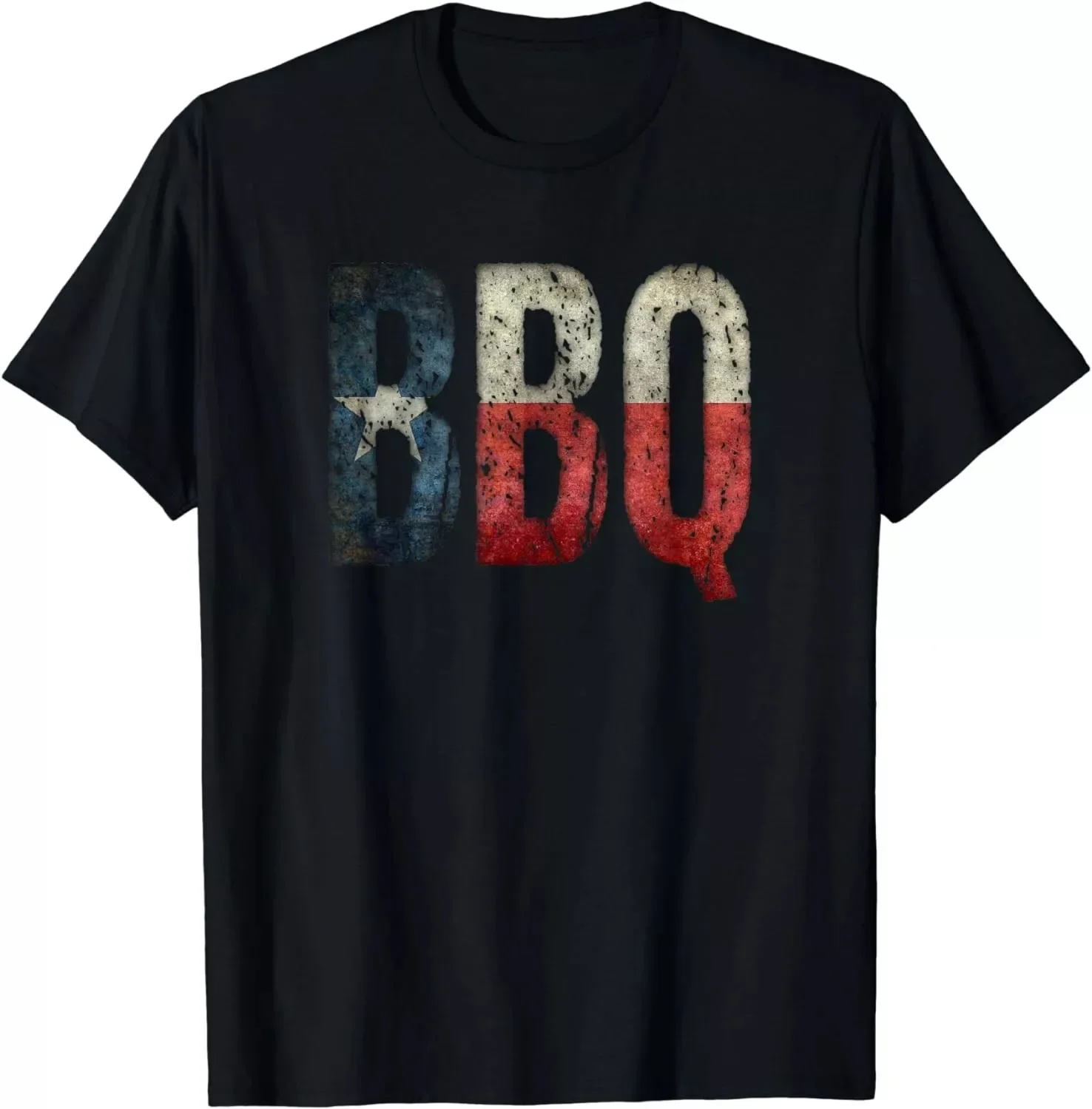 Funny BBQ Texas State Flag Barbecue Gift Unisex T-shirt S-5XL