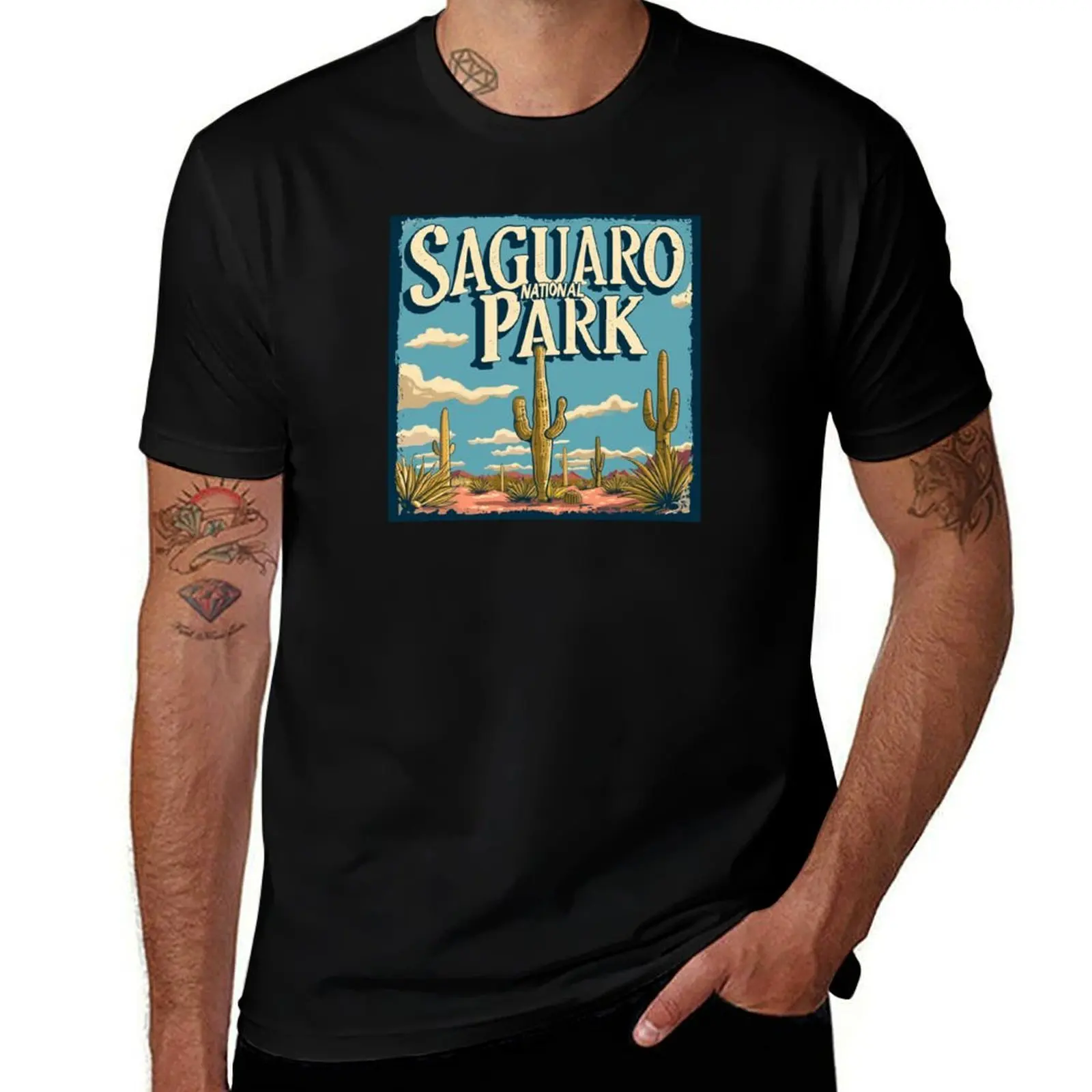 Saguaro National Park T-Shirt Large Size Casual Tee Shirt
