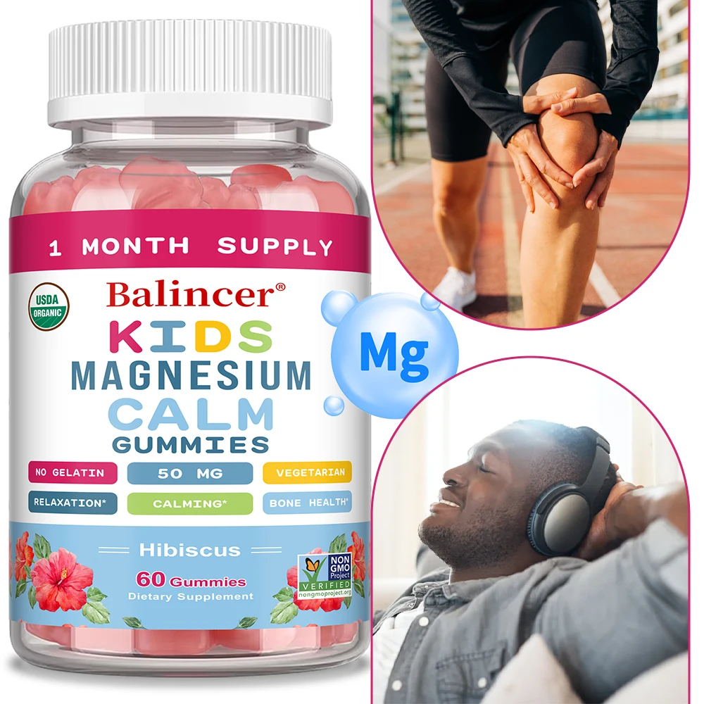 

Magnesium Gummies for Children's & Adults - Calm Magnesium, Magnesium Citrate Supplement for Mood & Muscle Support