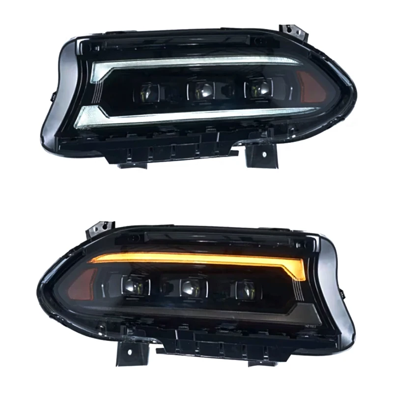 

Для Dodge Charger 2015-2020: Комплект для модернизации фар LED с поворотниками и ДХО, передние фары в сборе