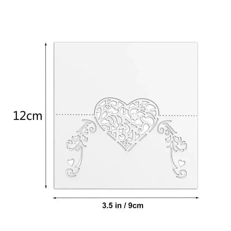 20 stks/zak Roze/Paars Hartvorm Plaatskaarten Bruiloft Naamkaartjes Voor Party Tafeldecoratie Bruiloft Decor Accessoires