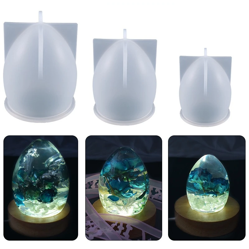 DIY Epoxy Resin Molds Egg-shaped Mold Star Ball Night Light Lamp Table Silicone Mold