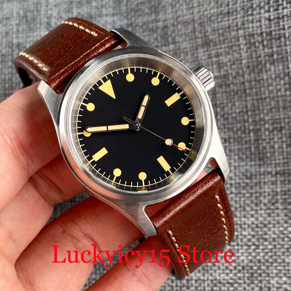 

Tandorio 36mm 200M Waterproof Black Dial Luminous Japan NH35A PT5000 Movement Automatic Men's Watch Sapphire Glass Leather Strap