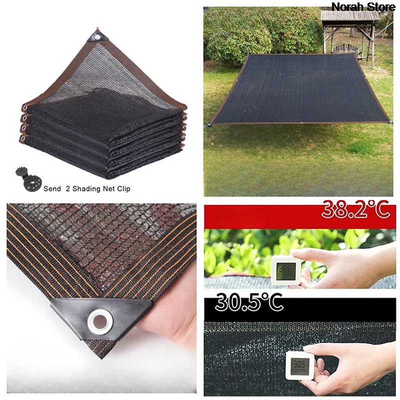 Black 3 Pin Anti-UV HDPE Shading Net Garden Balcony Succulent Plant Sunshade Net Outdoor Swimming Pool Sun Shade Net Car Cover