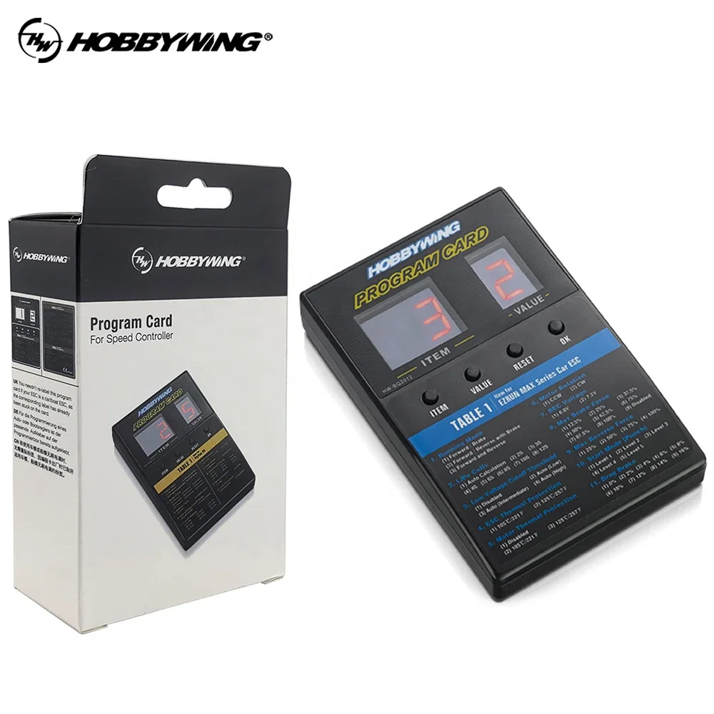 Hobbywing ESC LED 프로그램 카드 박스 Skywalker V2 Platinum FlyFun XERun EzRun QuicRun 시리즈 RC 자동차 부품용
