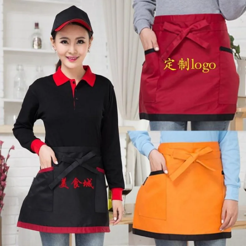 Wholesale Supply Waiter Apron Customized Anti-Fouling Hotel Chef Coffee Shop Catering Half Moocha