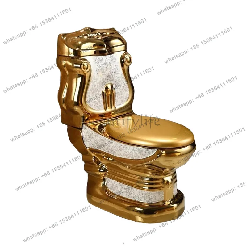 D06 European split toilet with gold cover plate water-saving toilet