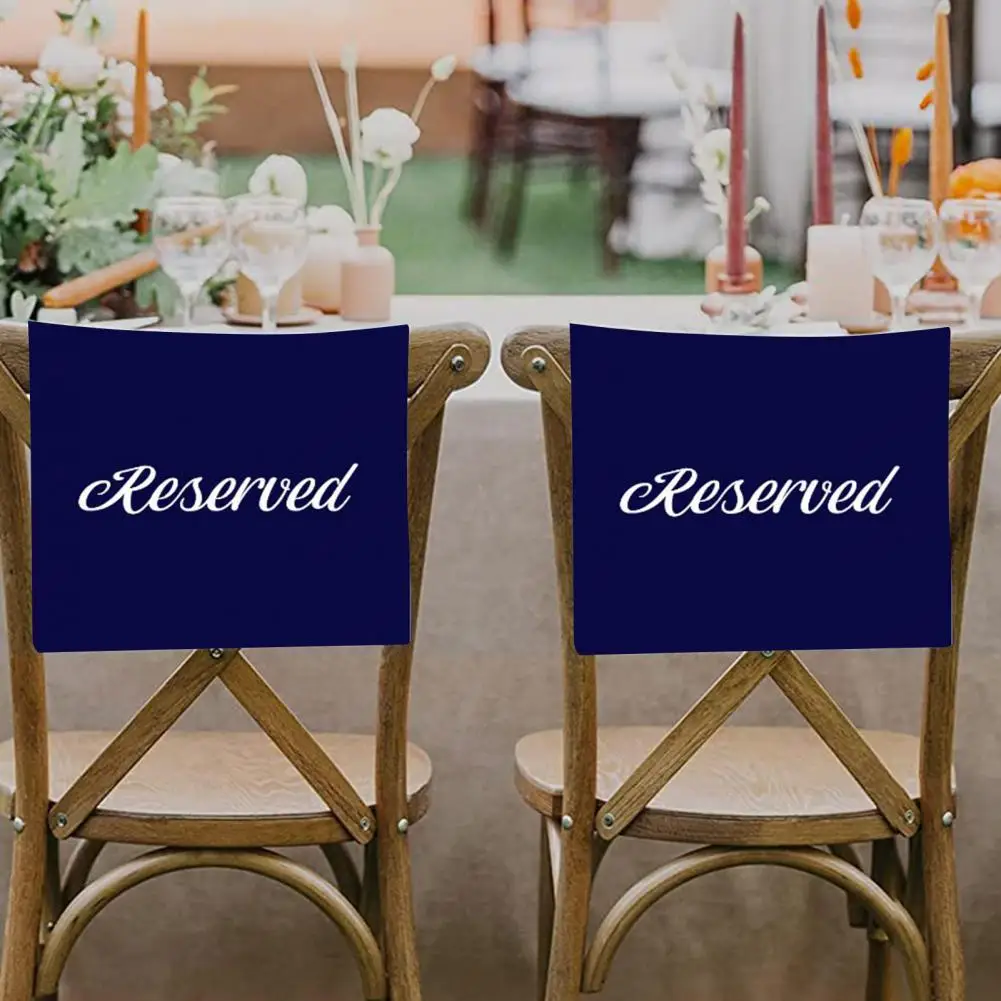 Wrinkle-resistant Bench Sign Set of 6 Chair Signs for Weddings Events Church Pew Seating Markers with Printed Words Party