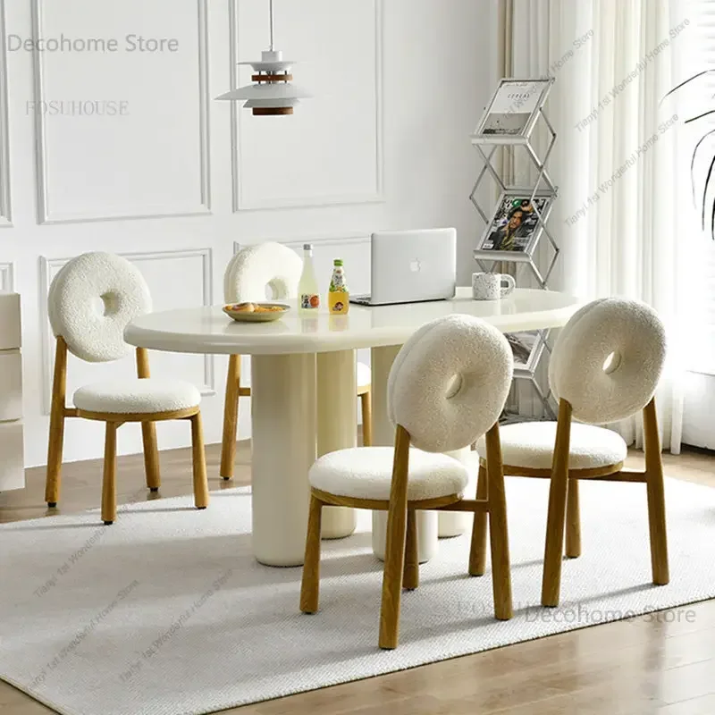 European Cream Style Oval Dining Tables Home Small Apartment Dining Table And Chairs Set Dining Room Furniture Simple Tea Tables