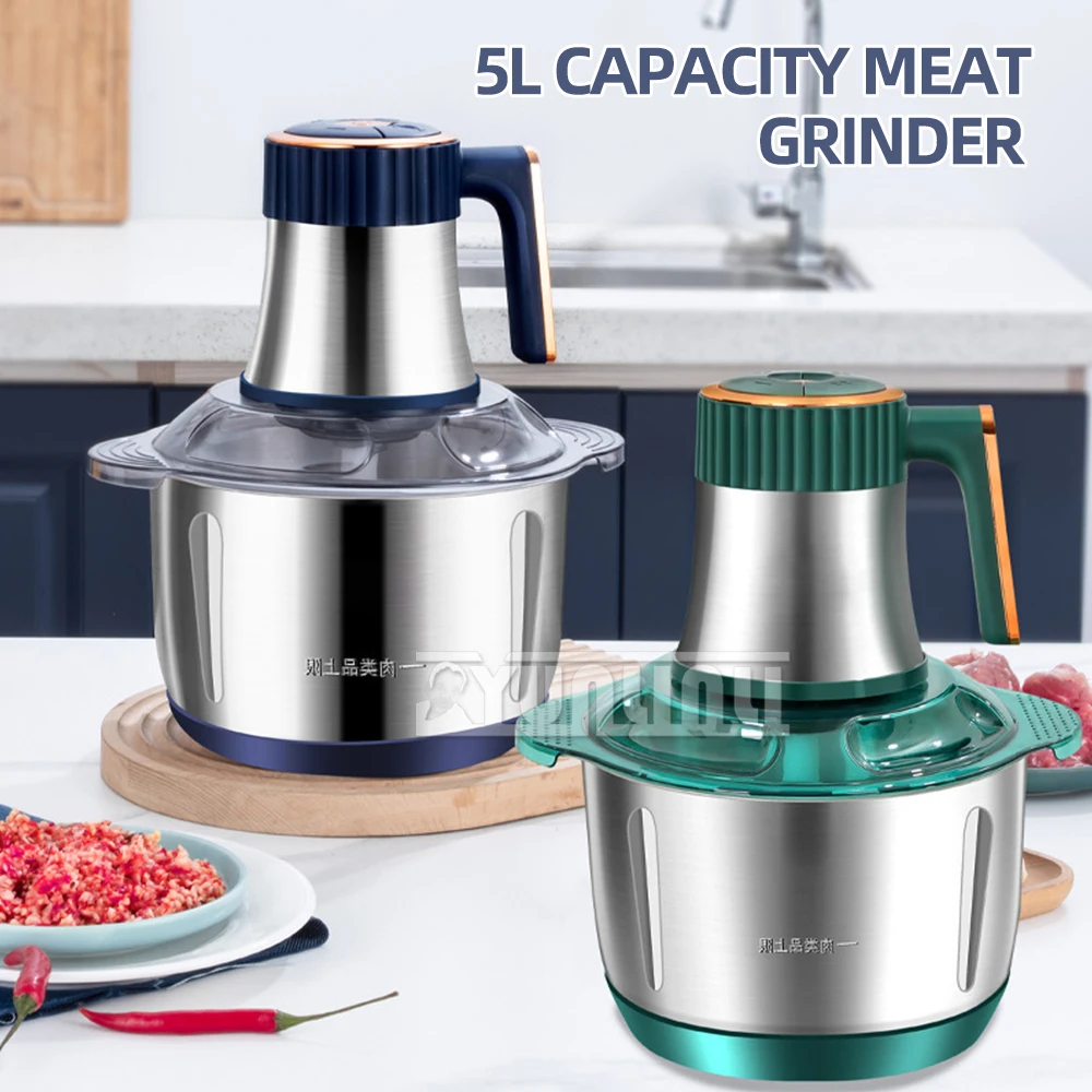 5L Household Electric Meat Grinders Stainless Steel Multifunctional Food Crusher Electric Cooking Machine