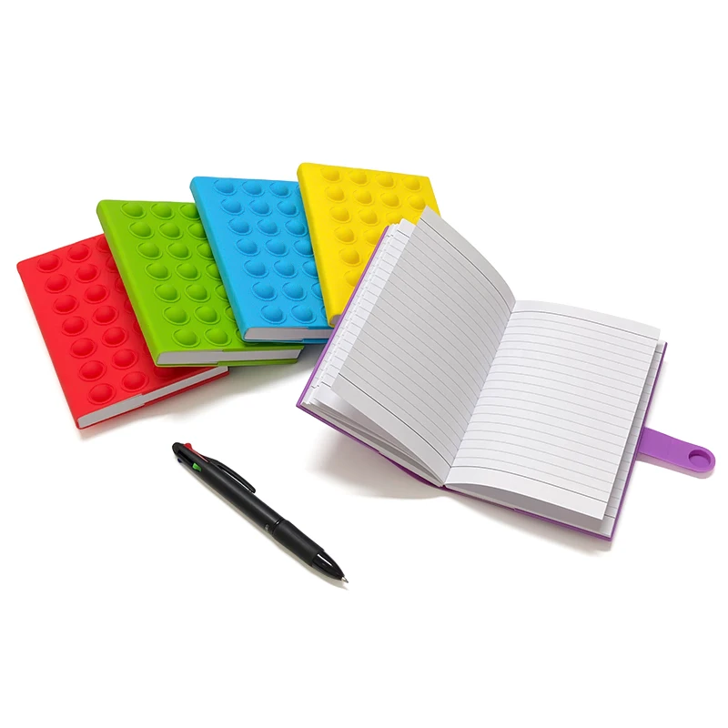 New Creativity Lined Journal Notebooks Office Writing Notes Simple Sensory Silicone Cover Bubble Toy for Kids School Season Gift