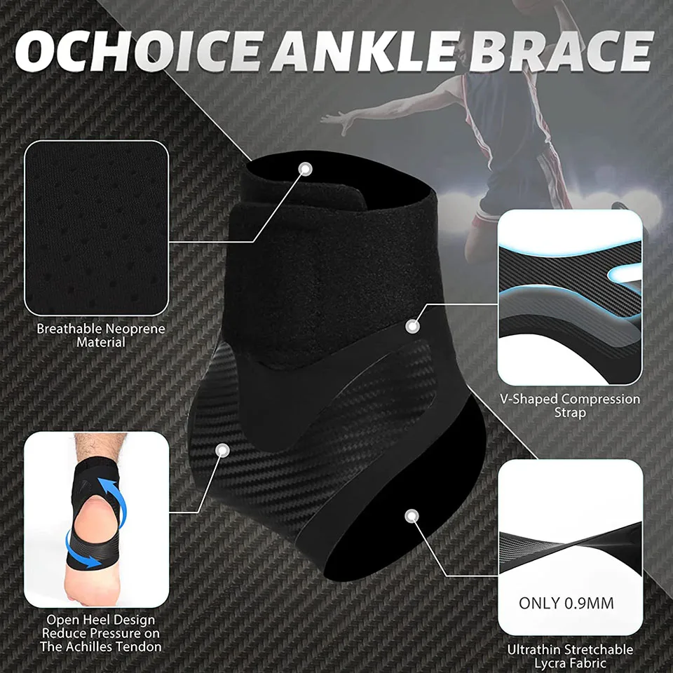 AOLIKES 1PCS Ankle Brace Ankle Support Ankle Wrap for Running, Arthritis, Pain Relief, Sprains, Sports Injuries, Recovery