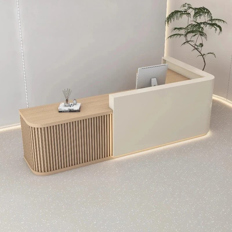 Beauty Salon Reception Desk European Classic Senior Design Simple Reception Counter Luxury Custom Empfangstheke Office Furniture