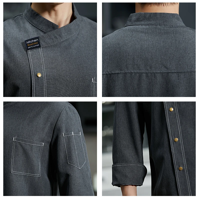 Professioneel chef-kok uniform voor herfst/winter voedsel kok kleding catering koken jas restaurant keuken shirt ober werkkleding