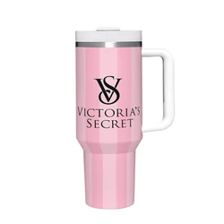 Pink-Victoria-S-Love-Secret 40oz Stainless Steel Car Mug With Handle Straw Thermal Iced Travel Cup Vacuum Insulated Coffee