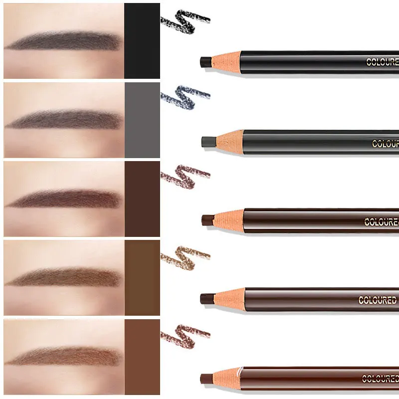 5-delig wenkbrauwpotlood waterdicht afpelbaar geen puntenslijper nodig microblading wenkbrauwpen langdurige Koreaanse make-up voor vrouwen