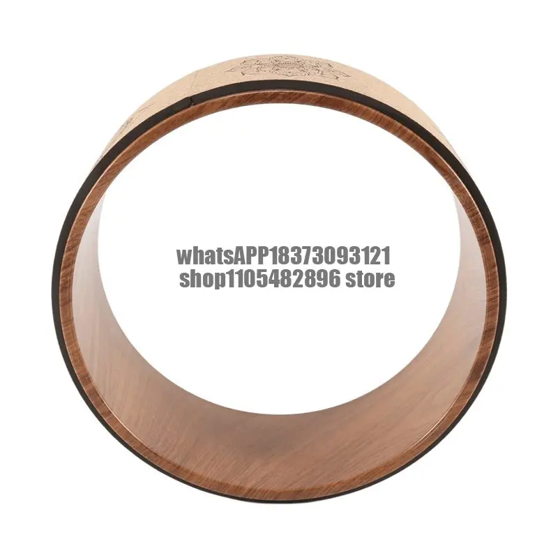Budget-Friendly Cork Yoga Wheel For Yoga Poses And Backbends Inversions Wood-Effect And Mandala Print, Dharma Yoga Prop Wheel