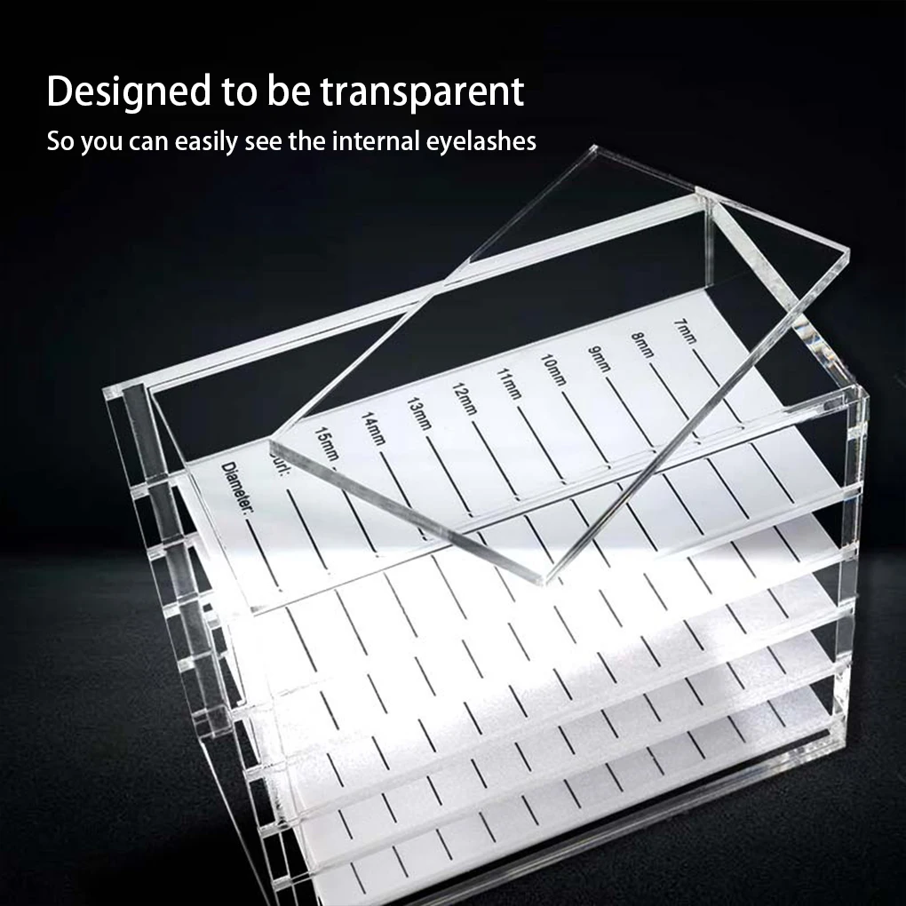 Eyelash Storage Box Portable 5 Layer Transparent Household Organizer Case