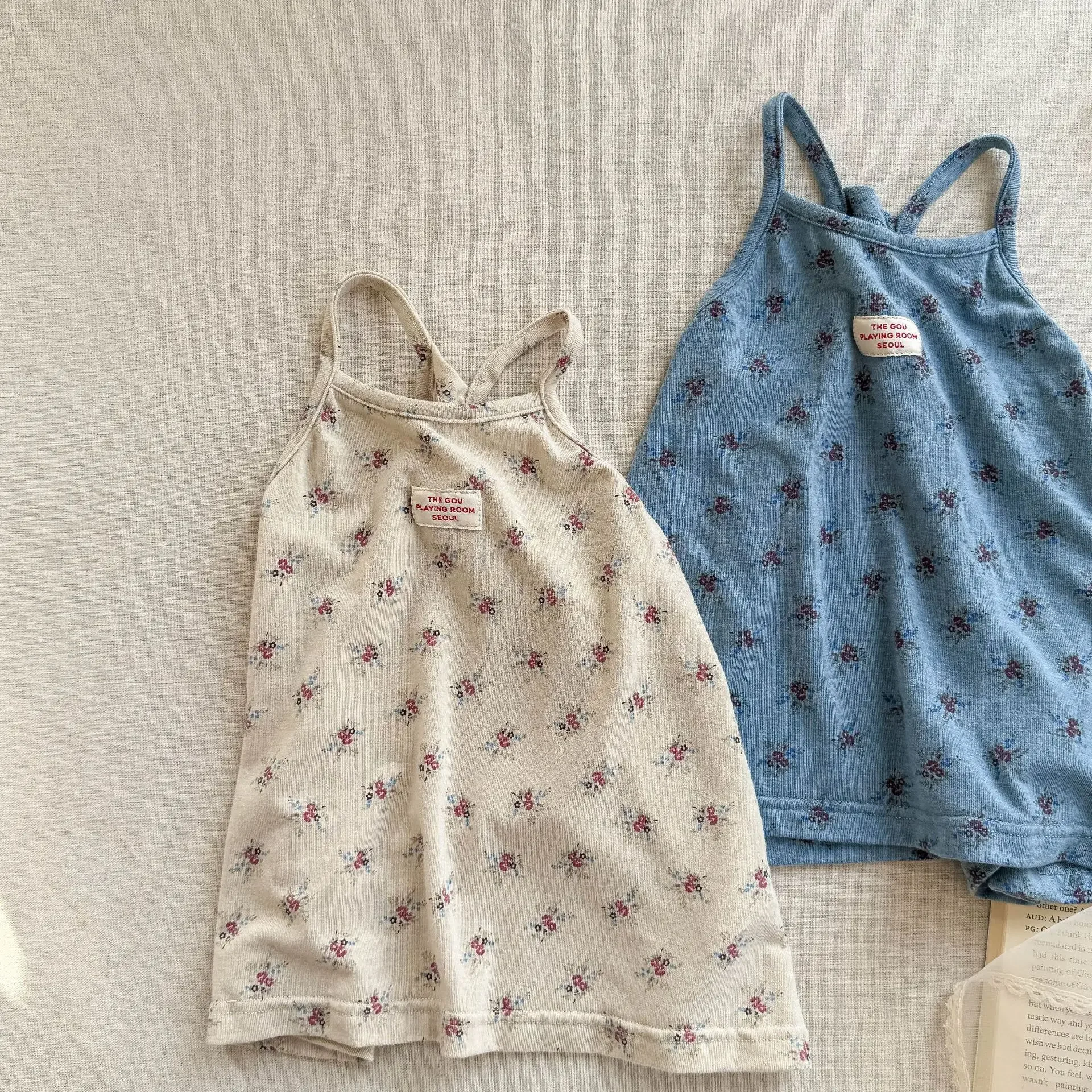 

Baby Versatile Cotton Tops Girls Loose Vest Kids Clothes 2025 Summer New Children Sleeveless T Shirts Girls Floral Sling Vest