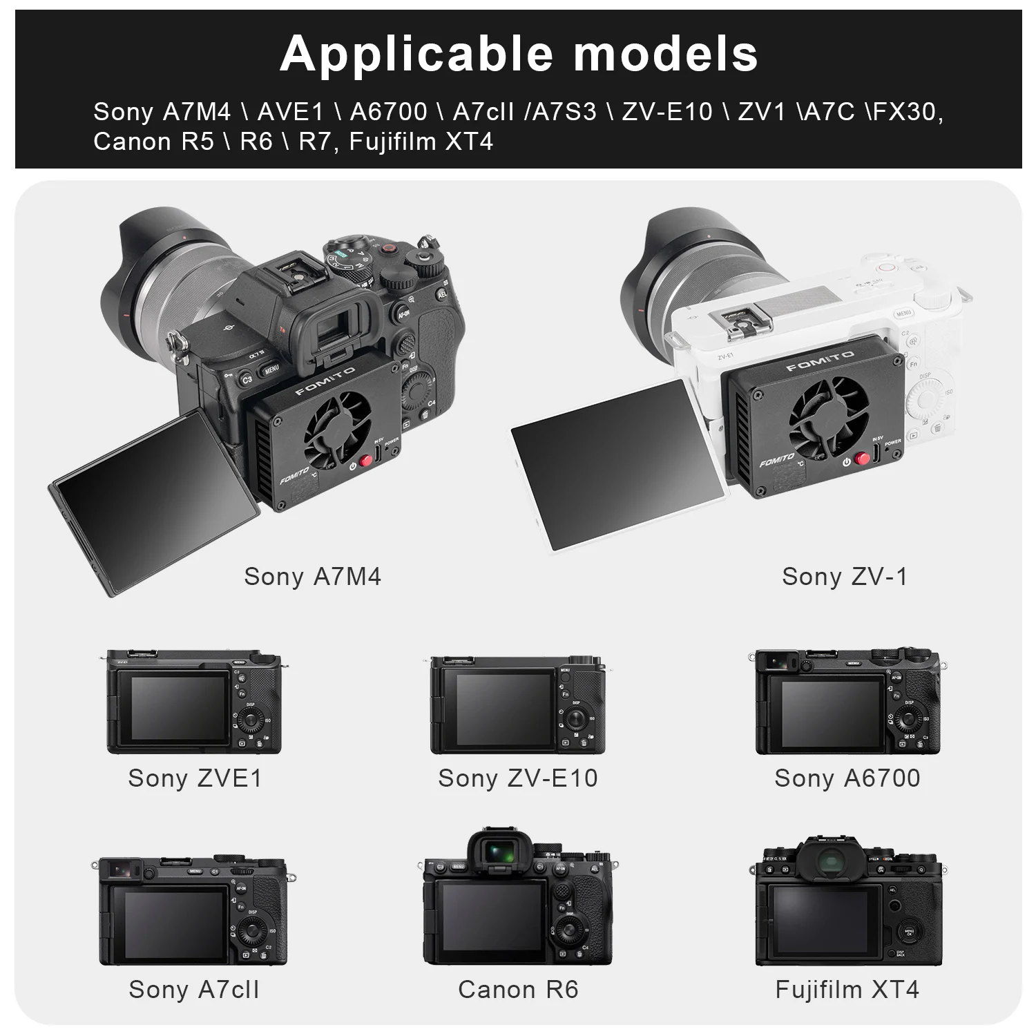 FOMITO Semiconductor Camera Cooling Fan Rapid Cooler System Heat Sink for Sony Canon FUJIFILM Nikon