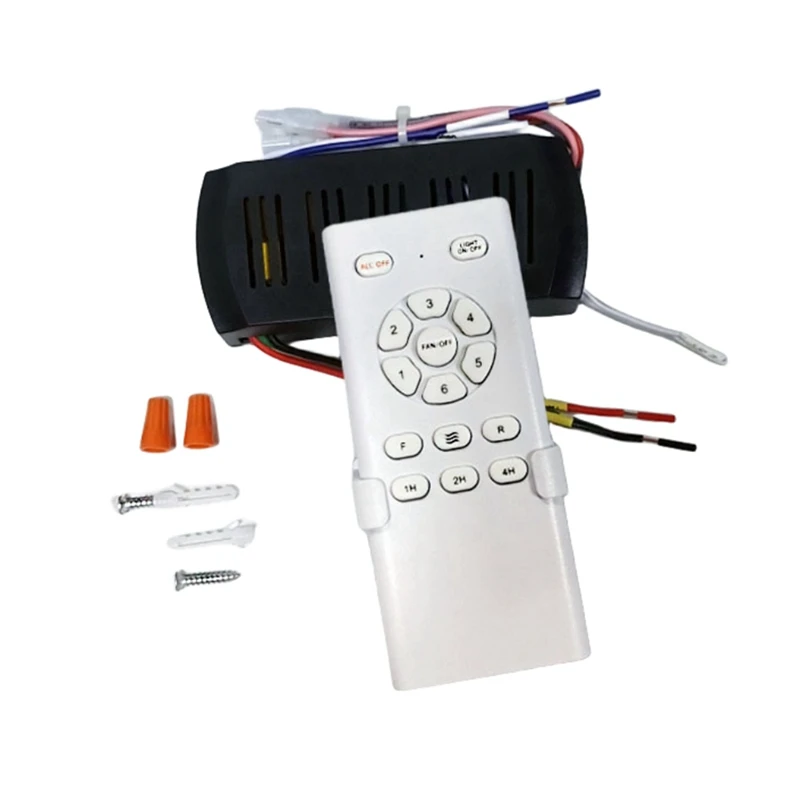 Kit telecomando per ventilatore da soffitto con conversione di frequenza Controller ricevitore remoto ad alta tensione a 6 velocità leggero, facile