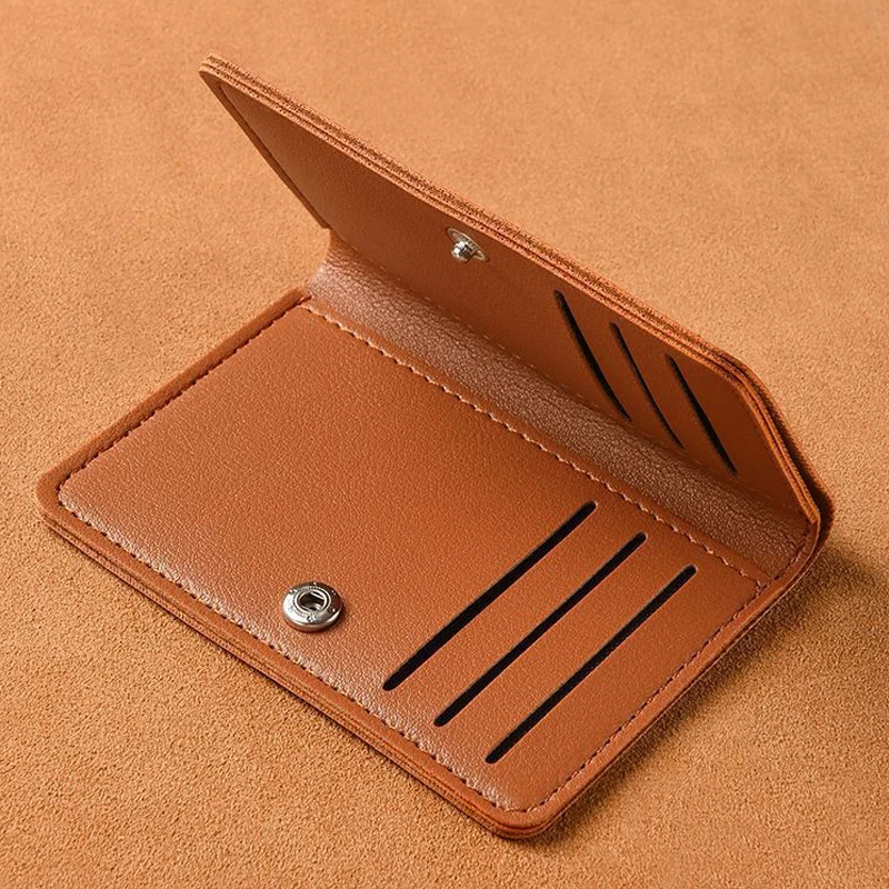 Portacarte minimalista in pelle PU – Portafoglio sottile per uomo e donna con tasca portamonete