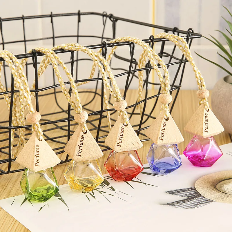 8ml Car Air Freshener Scent Perfume Bottle Ornament Essential Oil Diffuser Fragrance Hanging Empty Bottle Interior Accessory