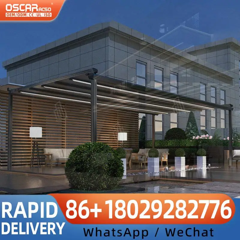 Aluminum Pergola and Awning with Nature Inspired Design for Balcony Patio Garden Outdoor Use Retractable Canopy Pergola