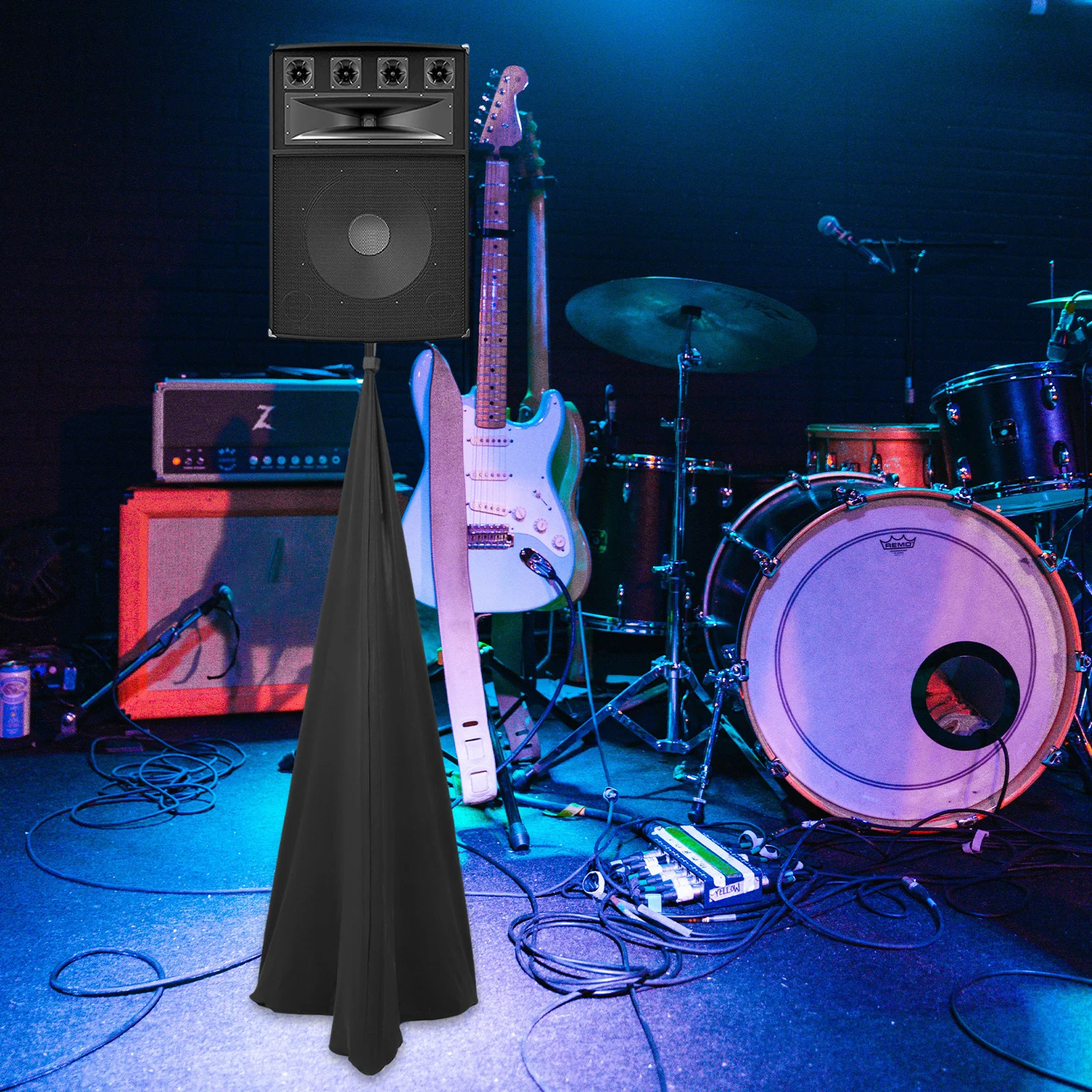 ผ้าคลุมลำโพงกันฝุ่นสำหรับลำโพงตั้งพื้นแบบขาตั้งกล้อง  ผ้าตาข่ายป้องกันฝุ่นสำหรับลำโพงแนวตั้ง