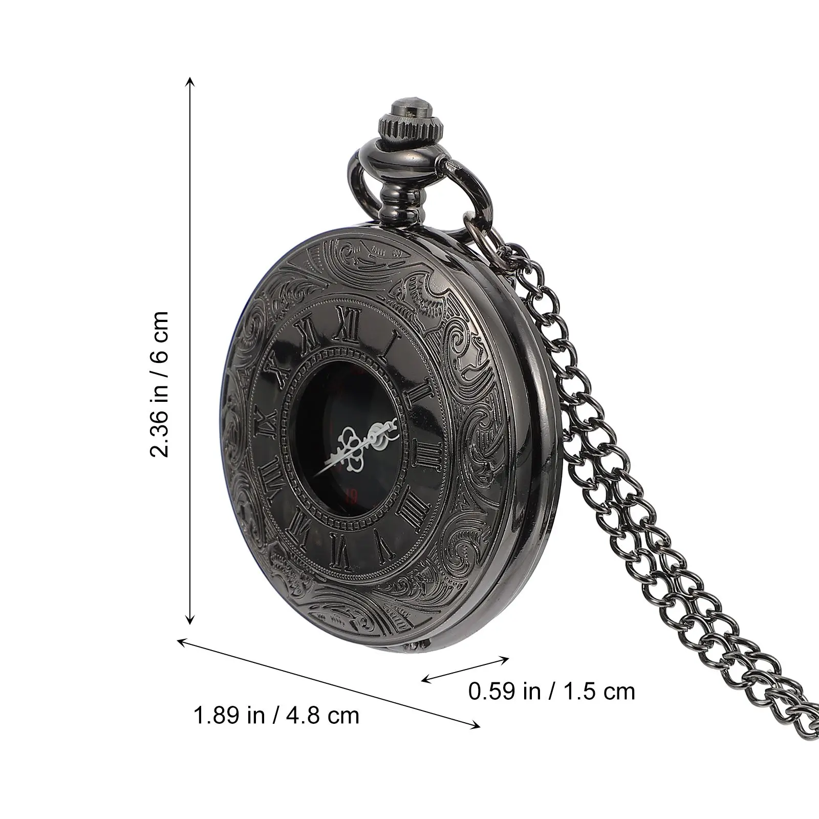 Pocket Watch Pendant for Men Digital Number Hanging Fob Zinc Alloy Mens Decorative Metal Woman
