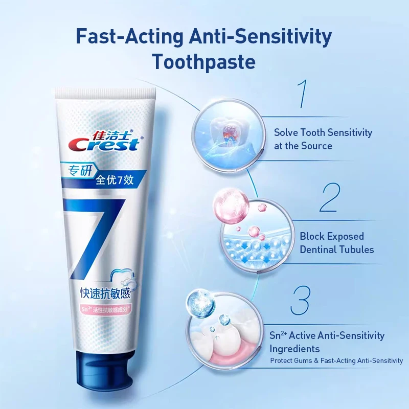 Crest Toothpaste Pro-Health Advanced 7-in-1 120g Toothpaste Whitening & Sensitivity Relief for 2+