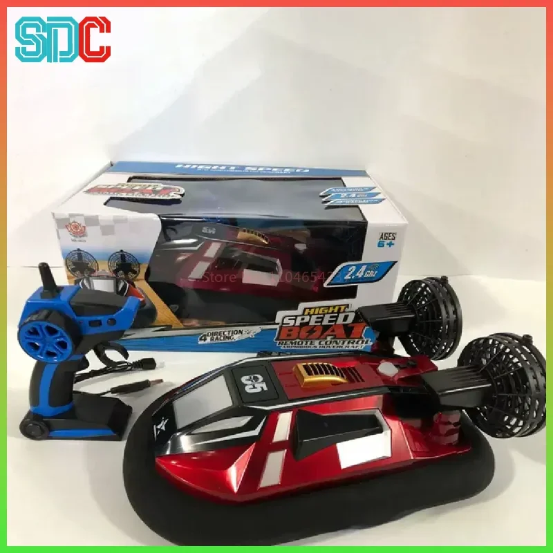 Amphibious Hovercraft Remote Control Boat High-Speed Warship Simulation Electric Toy Waterproof Children's Gifts