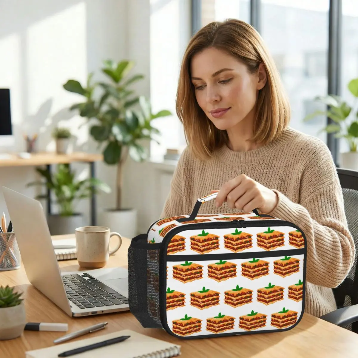 Italian Lasagna Insulated Lunch Bag for Kids School Cooler Thermal Food Box Tote Portable Lunch Boxes Container