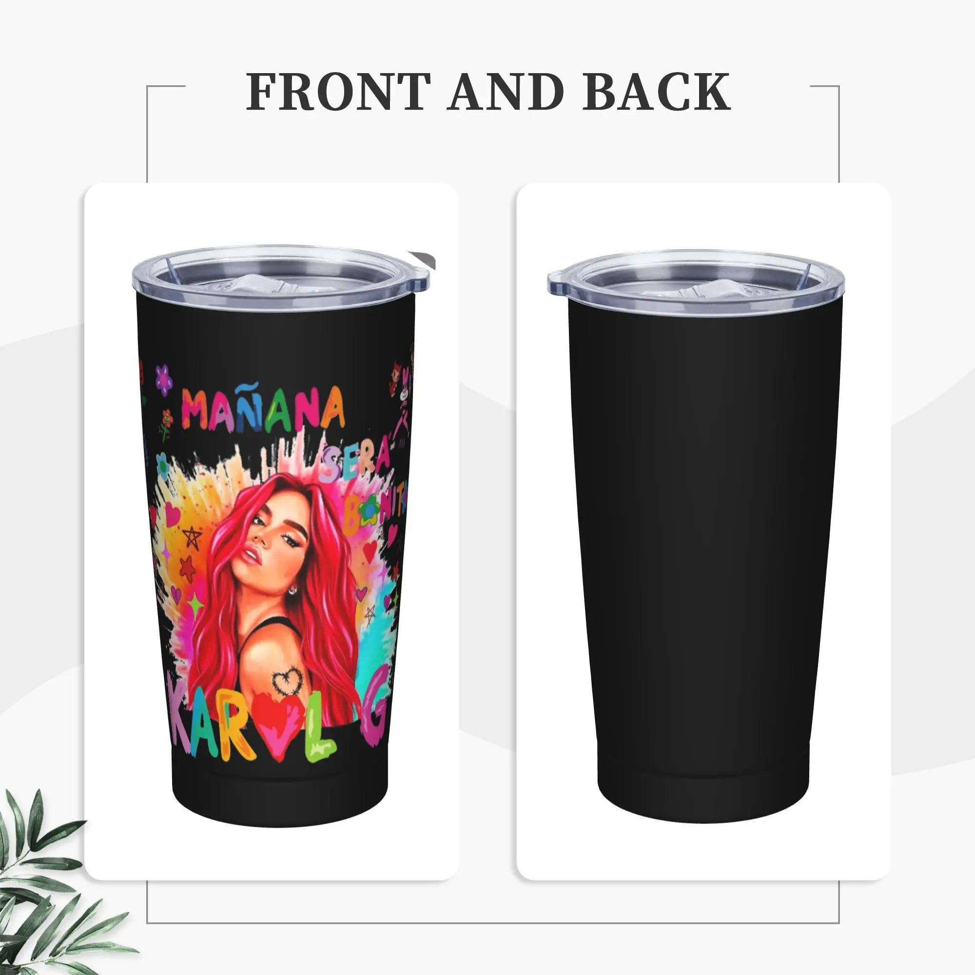 Stainless Steel Tumbler Karol G Bichota Music Singer Thermal Cups  Heat Preservation Hot Drinks Mugs Cup Travel Water Bottle