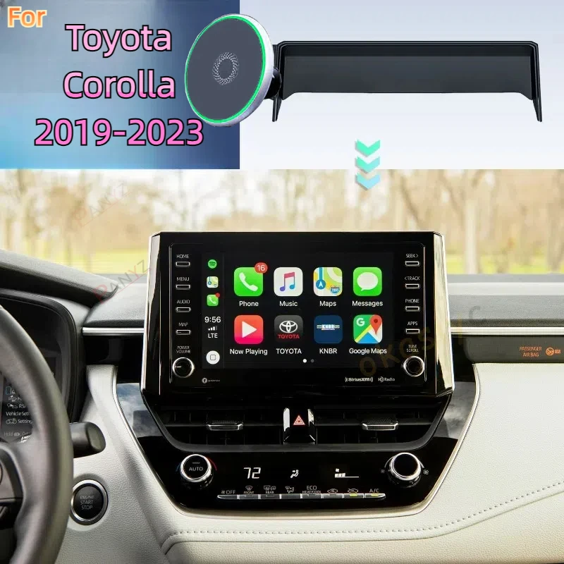 For Toyota Corolla 2023 2022 2021-2019 E210 E170 Car Phone Holder Screen Fixed Base Car Magnetic Wireless Charging Stand MagSafe 