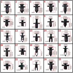 100PCS Multi-size Car Clasp Universal Fender Fender Bumper Fixation Clip Suitable for 6 7 8 10mm Hole High Quality Replacement