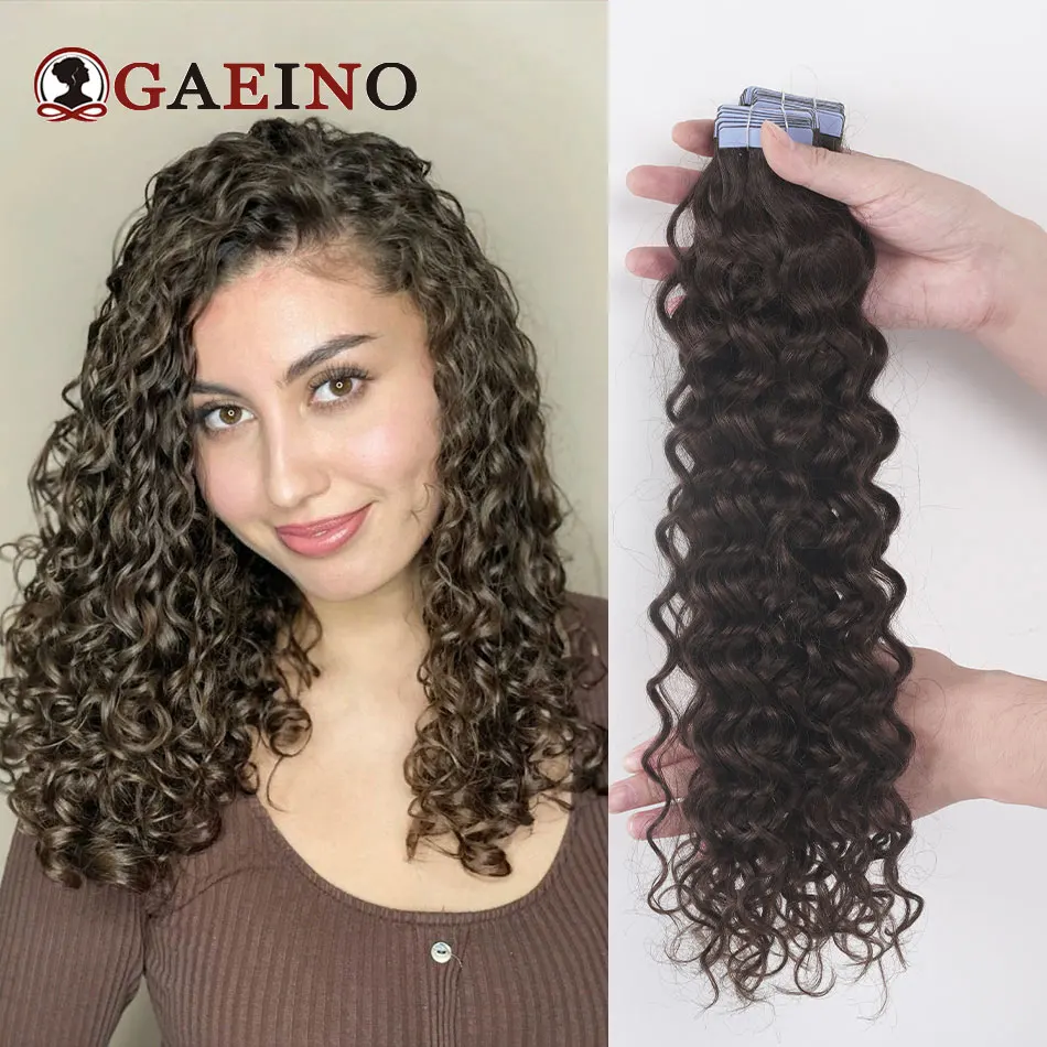 水波テープ式人毛エクステ-レミーカールヘアテープエクステ-100-本物レミーヘア-25g-枚-テープエクステ-サロン用