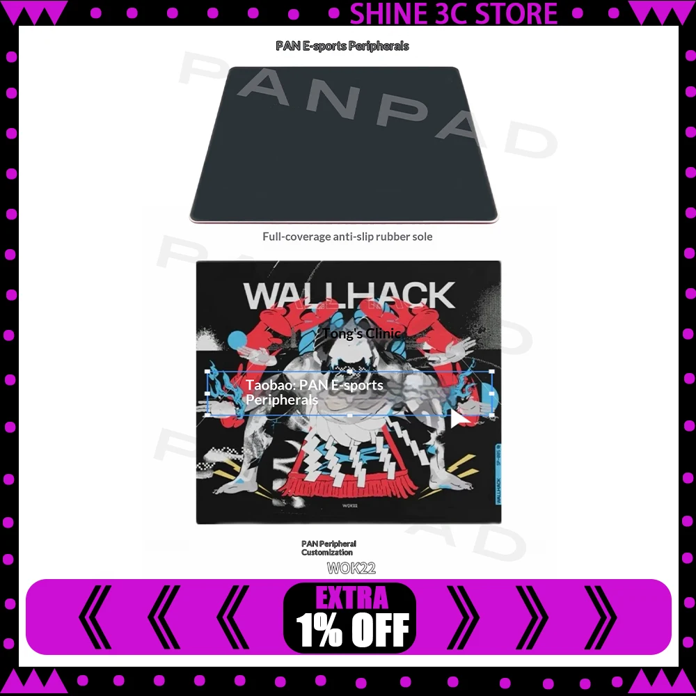 PAN Esports SP005 WALLHACK Glass Gaming Mousepad  FPS Both Smoothness And Speed Mouse Pad For TTK APEX CSGO PC Accessories Gifts