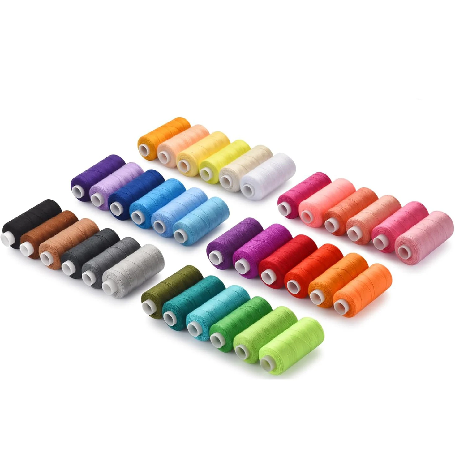 6 Stück Nähgarn in verschiedenen Farben, Polyester-Nähgarn, für Heimwerker, Nähen und Stickereien, Quilten, DIY-Handwerk, Reisen
