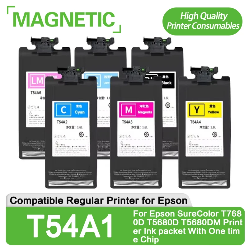 

1600 мл 1,6 л T54A1 T54A6 совместимый картридж для Epson SureColor T7680D T5680D T5680DM пакет чернил для принтера с одноразовым чипом