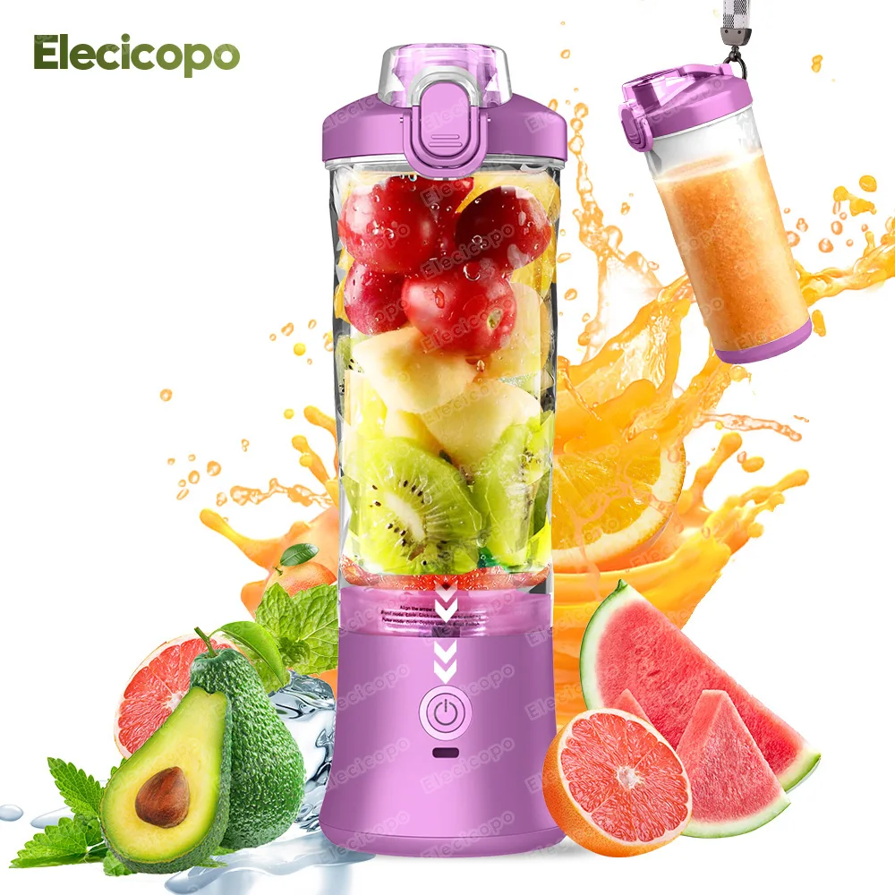 Elecicopo Portable Blender Personal Size Blender for Shakes Smoothies with 6 Blades Mini Blender 20 Oz for Kitchen Home Travel