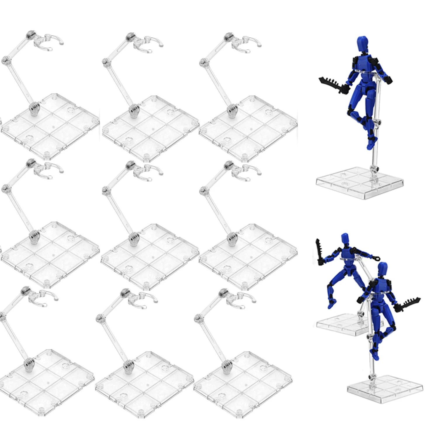 2–50 Stück klare Montage Actionfigur Display Halter Basis Puppenmodell Stützständer kompatibel mit 1/144 Spielzeugpuppe