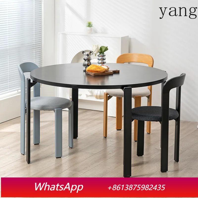 LH medieval wabi sabi dining table meeting wooden table simple round table household light luxury